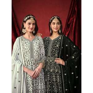 ชุดปาร์ตี้สไตล์อนาลกาลีดีไซน์เนอร์ทันสมัยชุดยาวสำหรับผู้หญิงสาวๆงานปักลวดลายแบบดั้งเดิมสไตล์ปากีสถานอินเดีย - Product Image 6