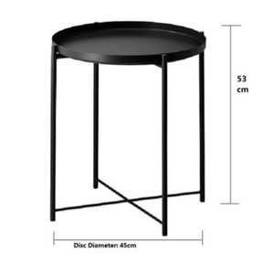 Mesa de centro de metal pequeña moderna con acabado en polvo como mesa auxiliar para sofá en sala de estar muebles para el hogar - Product Image 2