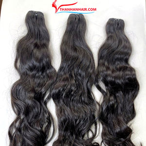 Paquete de cabello ondulado vietnamita crudo de cabello humano de Vietnam de trama ondulada Natural de doble dibujado de alta calidad CALIENTE - Product Image 1