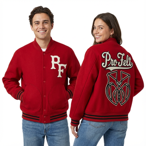 Veste de baseball en collage pour homme, 100% laine de haute qualité, veste universitaire brodée, boutons sur le devant, style veste universitaire - Product Image 3