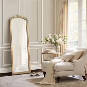 Beautifully Handmade Ntage Gold Full Length Mirror - Antique Floor Mirror with Ornate Carvings - Product Image 2