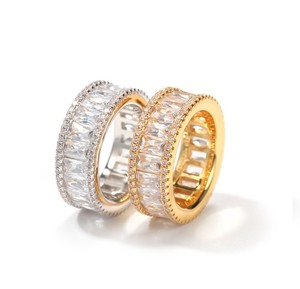 RB GEMS Customized Rhodium 14K White/Yellow Gold Baguette Cut Engagement <b>Ring</b> Unisex Hip Hop Style IGI Certified Lab Grown - Product Image 2