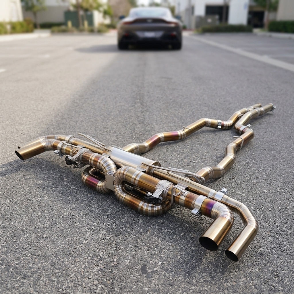 VantaFlow Luxury Style Titanium Catback Exhaust System with Golden Burnt for Aston Martin Vantage 4.0T V8 2018-2026
