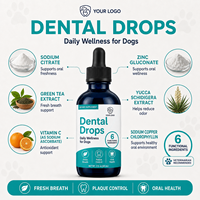 Gouttes dentaires premium pour chiens – Complément liquide pour l'hygiène buccale, haleine fraîche, soutien contre la plaque et le tartre, formule quotidienne pour le bien-être dentaire