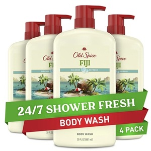 Gel douche pour homme Old Spice Fiji avec senteur de palmier, fraîcheur douche 24/7, 120 oz, lot de 4 - Product Image 1