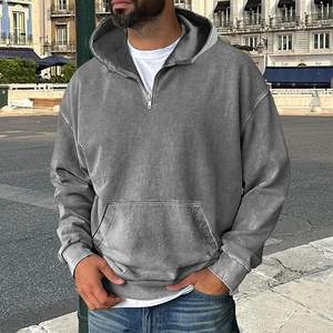 Sudadera con Capucha de Algodón Grueso con Lavado Ácido, que Combina Detalles Vintage Desgastados con la Moda Urbana Moderna - Product Image 2