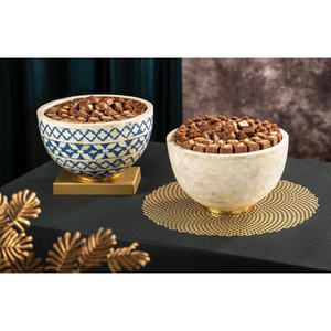 Cuenco decorativo con incrustaciones de hueso ecológico, técnica personalizada para servir dátiles, helados, chocolates, vela elegante, forma caliente - Product Image 6