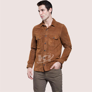 2025หนังนิ่มแท้สำหรับผู้ชายเสื้อเชิ้ตลำลองหนังแท้สำหรับผู้ชายดีไซน์ตามสั่ง - Product Image 2