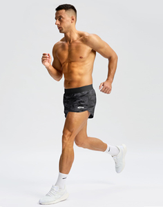 Pantalones cortos para hombre con forro de malla, ultra transpirable, secado rápido, carcasa exterior, logotipo reflectante y bolsillo seguro con cremallera para competición - Product Image 4