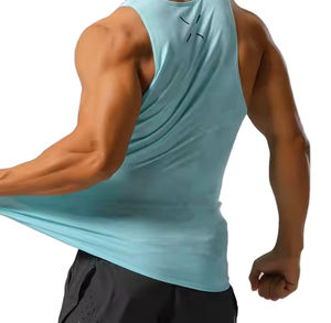 Camisetas de gimnasio en blanco al por mayor para hombres elaboradas con una tela gruesa de mezcla de algodón que ofrece comodidad y durabilidad para el levantamiento de pesas - Product Image 4