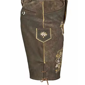 กางเกงขาสั้นหนังผู้หญิงสไตล์บาวาเรียนสำหรับเทศกาลอ็อกโทเบอร์เฟสต์ของเยอรมัน ปรับแต่งลายปักได้ สำหรับฤดูใบไม้ผลิ ความยาวระดับเข่า ระบายอากาศได้ดี - Product Image 3