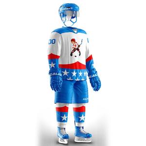 ชุดยูนิฟอร์มฮอกกี้น้ำแข็งโพลีเอสเตอร์ 100% ขายส่ง รุ่นล่าสุดสำหรับผู้ใหญ่ รับผลิตตามสั่ง บริการ OEM กันน้ำ พร้อมสกรีนโลโก้ - Product Image 2