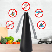 Ventilateur anti-mouches de table alimenté par batterie USB, répulsif portable pour mouches d'intérieur et d'extérieur avec pales souples