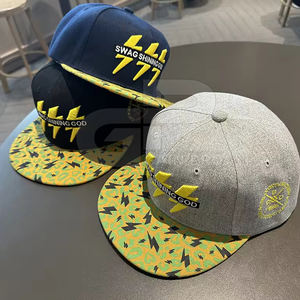 Custom Snapback <b>Hat</b> with Embroidered Logo for <b>Men</b> and Women Fashion Streetwear Adjustable <b>Flat</b> Brim Snapback <b>Hat</b> - Product Image 2