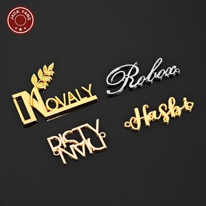 Bag <b>Gold</b> custom metal logo Hijab Abaya Scarf Shoes Custom Brand logo Metal Label Personalised metal tag for <b>Clothes</b> Clothing - Product Image 5