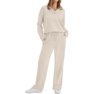 Wholesale Custom Spring Breathable Eco-Friendly Four-Way Stretch Solid Printed Fashion Ladies Activewear Two Piece Sweatsuits - Product Image 1