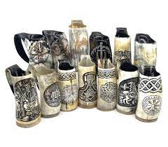 Taza de cuerno para beber de cerámica estilo vikingo grabada personalizada con logotipo personalizado regalo de Navidad perfecto - Product Image 6