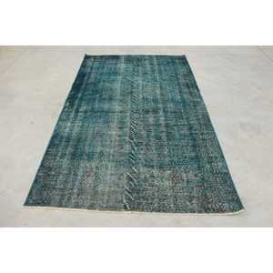 Alfombra Vintage, Alfombra de Lana Azul Grisácea de 4.6x7.5 pies - Product Image 1