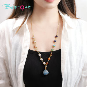 ベストストーン エネルギーストーンネックレス ヒーリングビーズネックレス 女性向け 調整可能なメタルワイヤー入りクリスタルペンダントネックレス - Product Image 4