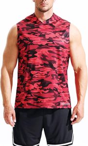 Lot de 3 débardeurs de course pour hommes, chemises athlétiques d'entraînement sans manches avec capuche 100% polyester, sweat à capuche sans manches, full digital CAMO - Product Image 4