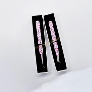 High Quality New Design 45 Degree Paper Coating Silver Tip Russian Volume Eyelash Extension Tweezer Custom Logo Beauty <b>Tool</b> - Product Image 1
