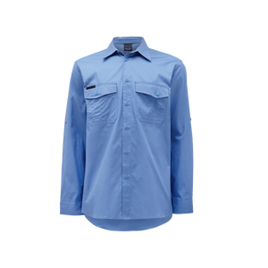 Chemises de travail de logo personnalisé OEM de haute qualité bleu printemps vêtements de travail à manches longues Style simple pour hommes uniforme d'été - Product Image 1