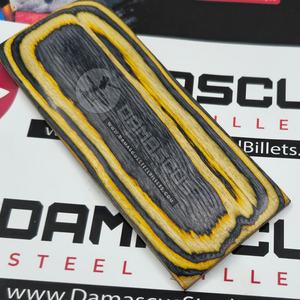 แผ่นลายไม้เรซิ่นสีดำลายตาเสือสีดำเหลือง พร้อมด้ามจับไม้สีดำทอง สำหรับทำมีดสั่งทำพิเศษ (คู่) - Product Image 4