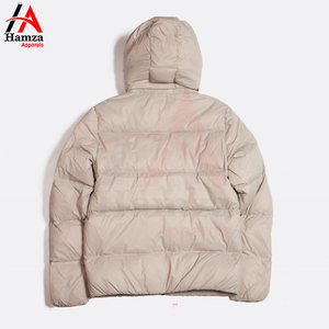 Chaqueta acolchada Beige para hombre, cálida, con capucha, aislada, con cremallera, a prueba de viento, ligera, con bolsillos con cremallera, chaqueta acolchada - Product Image 2