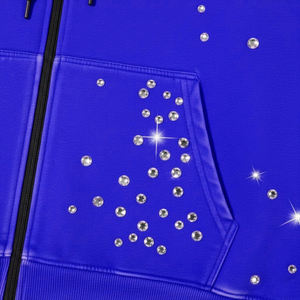 Sweat à capuche surdimensionné lavé avec strass de qualité supérieure du fabricant pakistanais 100% coton pour adultes Logo personnalisable motif solide - Product Image 6