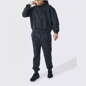 <b>Men's</b> Casual Zipper Tracksuits High Quality Oversized Plus Size Customized Logo Elastic Waist 100% Cotton for Autumn Warming - Product Image 6