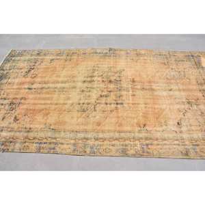 Alfombra turca Vintage azul marrón tradicional 5x9ft lana tejido plano látex respaldo Patchwork para sala de estar pasillo decoraciones - Product Image 4