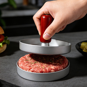 เครื่องกดเนื้ออะลูมิเนียมอัลลอยด์แบบใช้มือ 3 ช่อง พร้อมด้ามจับไม้ อุปกรณ์ทำอาหารในครัวที่ปรับแต่งได้ - Product Image 6