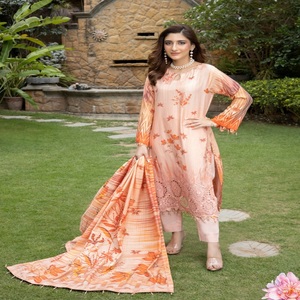 Eid Vente Robes de travail indiennes et pakistanaises à broderie lourde Pakistanaise et indienne Salwar Kameez trois pièces Saari pour femmes - Product Image 6