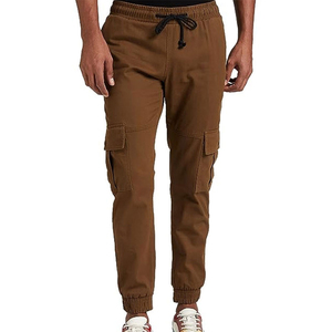 High-Demand <b>Men</b> Casual Canvas Cargo <b>Trouser</b> with <b>Elastic</b> Waist & Pockets Anti-Wrinkle Breathable Waterproof Plain Dyed - Product Image 1
