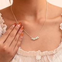 Collar con Nombre Inicial Personalizado en Plata de Ley 925, Chapado en Oro Amarillo de 14K, Joyería con Letra 3D, Regalo de Cumpleaños