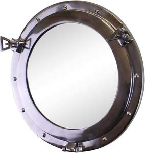 Miroir mural hublot argenté 40cm - Product Image 5