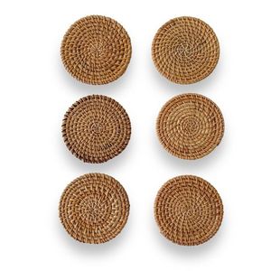 Handmade Woven Rattan Tea Coaster <b>Sets</b> Designer Wicker Coaster for Drinking <b>Mug</b> Glass Tea Cup Coaster Mats and Pads Placemats - Product Image 6