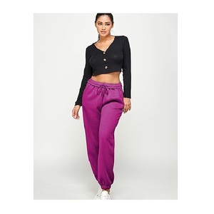 Nueva Colección de Pantalones de Invierno para Mujer, 100% Algodón Jersey, Cintura Media Elástica con Cordón, Bolsillos Planos, Impermeables - Product Image 1