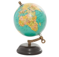Globo del mundo de gran tamaño con acabado de acero y Base globo de mapa político educativo para Globo de casa para niños que aprenden geografía