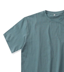 เสื้อยืดสีดำคอกลมสำหรับผู้ชายเสื้อยืดสีพื้นสำหรับฤดูร้อน - Product Image 6