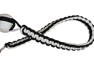 Monkey Fist Knot Keychain w/ Brass Shackle - 4.5" Long - Handmade Sailor <b>Rope</b> Key Ring - Nautical Jewelry Gift - Product Image 1