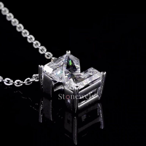 Unisex HPHT/CVD Lab Grown Diamond Colgantes finos y dijes Plata Blanco Chapado en oro DEF Z Letra IGI/GIA Certificado Joyas - Product Image 5