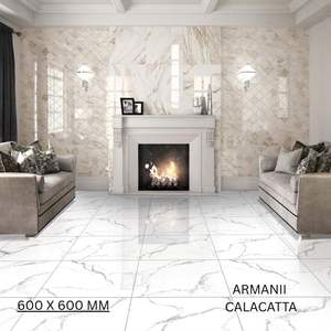 Design moderne 600x600mm Carreaux de sol polis et brillants Double Charge pour la décoration intérieure pour le mur intérieur de villa de hall de supermarché - Product Image 1