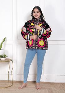 New Arrival Indian <b>Velvet</b> Suzani Embroidered Jacket Bohemian Artisanal Coat - Product Image 4