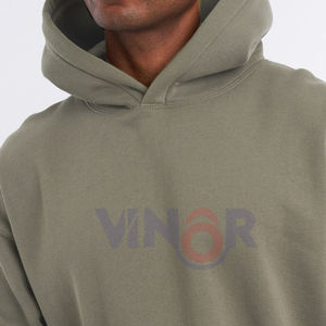 Pulls oversize en tissu français, mode de rue, pour hommes, 100% coton, imprimés à l'écran, sweats à capuche brodés - Product Image 5