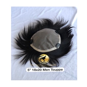 Best Quality New Arrival 18x20 <b>Men</b> Toupee Cuticle Aligned Raw Remy Virgin Wholesale Indian <b>Temple</b> Single Donor Human Hair Vendor - Product Image 1