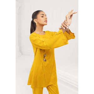 Tunique brodée jacquard WGK-JQS-DY-3338 avec manches trois quarts et broderie élégante - Product Image 5