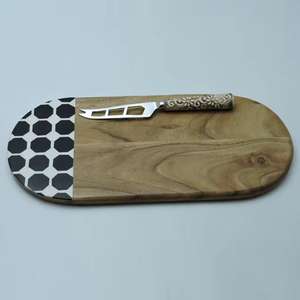 Tabla de cortar de madera con cuchillos, tabla de cortar de bambú, tabla de cortar de charcutería, mesa decorativa usada, superventas - Product Image 3