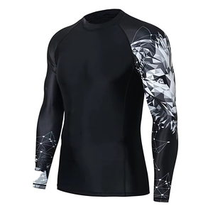 Custom BJJ Rash Guards Durable MMA Bjj with Anti-UV and UPF50 Features Manufacturer's Sublimated <b>Printing</b> - Product Image 4