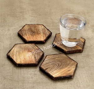 Sous-verres en bois de caboteur de bambou de noix carrée ronde d'approvisionnement d'usine pour la table basse - Product Image 4